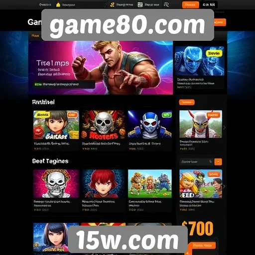 Análise da interface de usuário do site game80.com